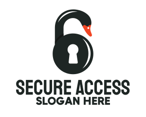 Passcode - Swan Lock logo design