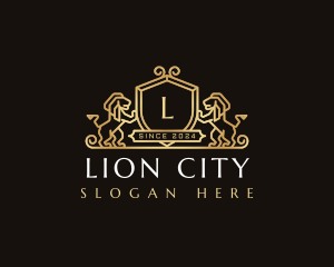 Lion Crest Shield logo design