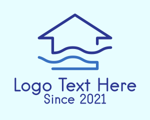 Line Art - Blue Wave House logo design