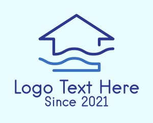 Rest House - Blue Wave House logo design