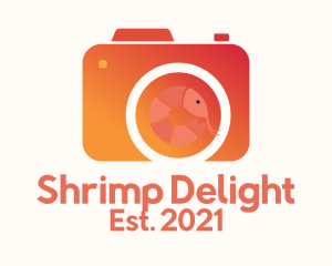 Shrimp - Orange Shrimp Camera logo design