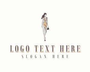 Dressmaker - Modeling Stylish Woman logo design