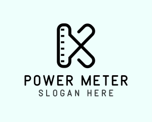 Meter - Abstract Measuring Letter K logo design