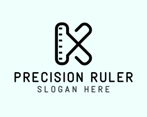 Ruler - Abstract Measuring Letter K logo design