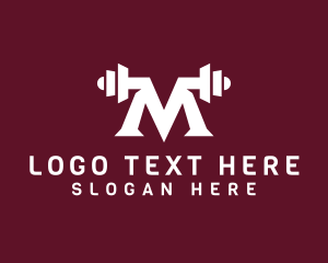 White - Fitness Gym Letter M logo design
