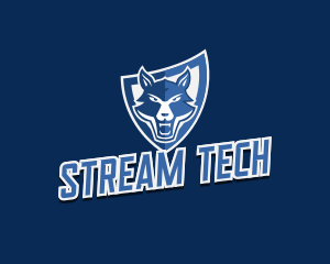 Streamer - Wolf Shield Streamer logo design