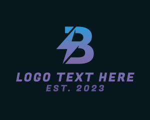 Lettermark - Power Voltage Letter B logo design