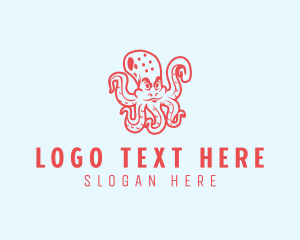 Sea Monster - Scary Sea Octopus logo design