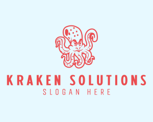 Kraken - Scary Sea Octopus logo design