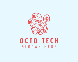 Scary Sea Octopus  logo design