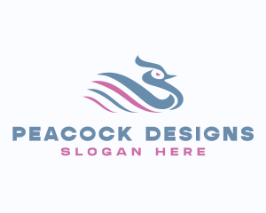 Blue Peacock Goose logo design