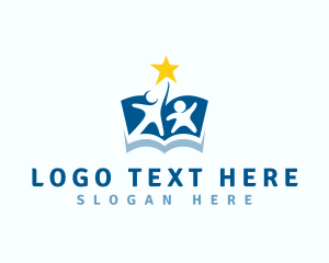 School - Children Book Learning logo design