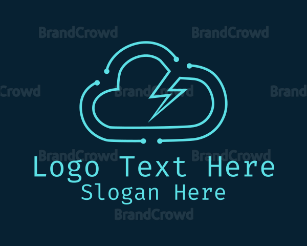 Minimalist Cloud Lightning Logo