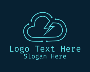 Power - Minimalist Cloud Lightning logo design