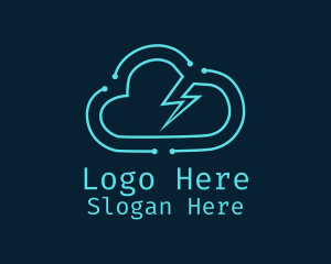Power - Minimalist Cloud Lightning logo design