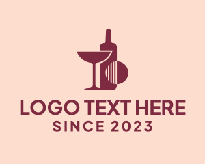 Liqueur - Wine Bar Glassware logo design