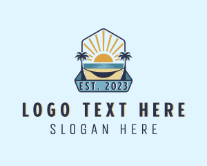 Palm Tree - Sea Palm Tree Beach logo design