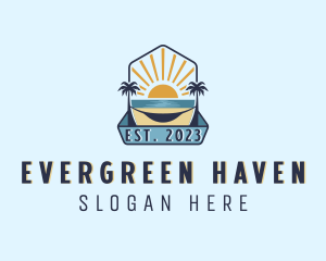 Trees - Sea Palm Tree Beach logo design