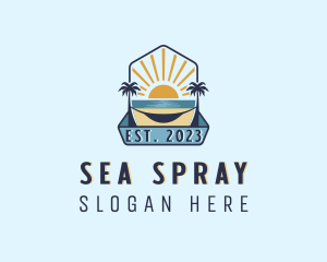 Sea Palm Tree Beach logo design