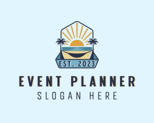 Island - Sea Palm Tree Beach logo design