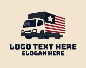 Delivery - American Courier Truck logo design