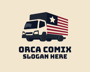 Automotive - American Courier Truck logo design