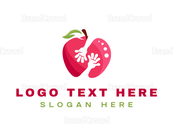 Apple Fruit Hands Logo