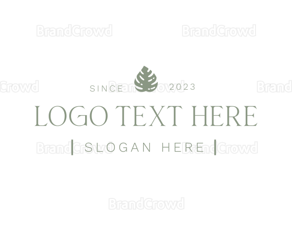 Minimalist Leaf Wordmark Logo