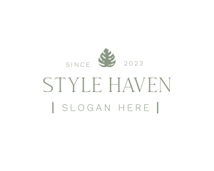 Stylist - Minimalist Leaf Wordmark logo design