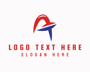 Red And Blue - Swoosh Stroke A logo design