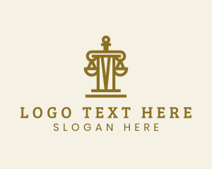 Legal Office - Sword Scales Pillar logo design
