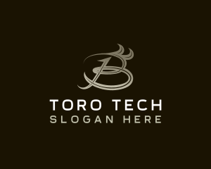 Toro - Bull Horn Letter B logo design