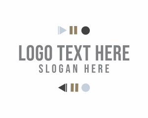 Recording Album - Music Button Wordmark logo design