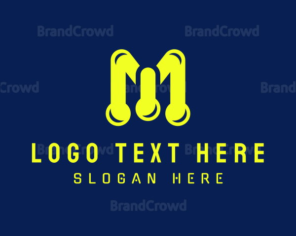 Neon Lab Letter M Logo