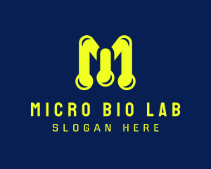 Neon Lab Letter M logo design