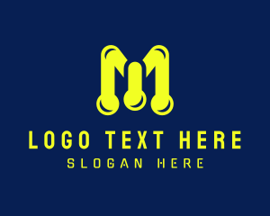 App - Neon Lab Letter M logo design