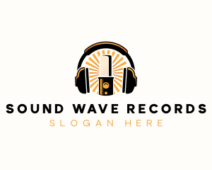 Record - Recording Microphone Headset logo design