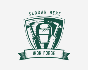 Ironwork Welding Shield logo design