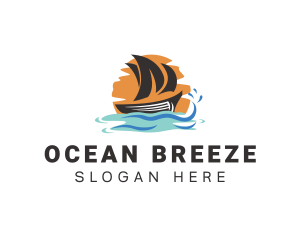 Ocean Boat Sailing  logo design