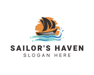 Ocean Boat Sailing  logo design