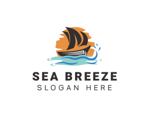 Ocean Boat Sailing  logo design