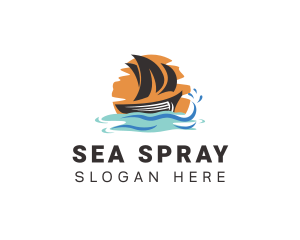 Ocean Boat Sailing  logo design