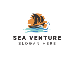 Boating - Ocean Boat Sailing logo design