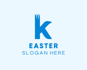 Blue Eagle Letter K Logo