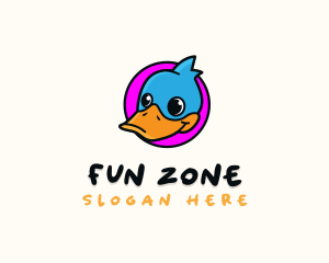 Playtime - Cute Cartoon Duck logo design