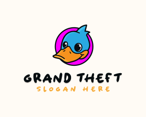 Kids Vlog - Cute Cartoon Duck logo design