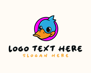 Playtime - Cute Cartoon Duck logo design