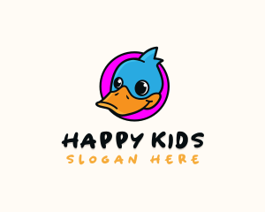 Cute Cartoon Duck logo design