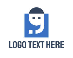 Blue Square Apostrophe Logo