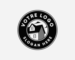 Roofing House Property Logo